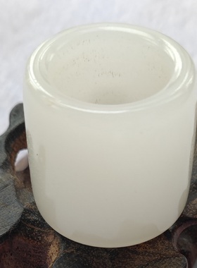 天然玉石白玉戒指扳指细腻