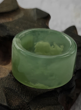天然珠宝玉石精品岫玉扳指戒指薄