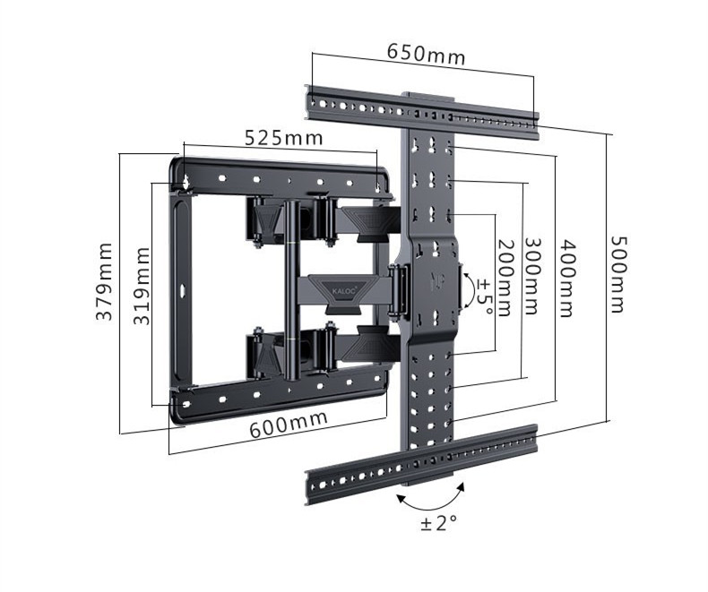 卡洛奇UT120超薄55/75/85用于海信创维旋转拉伸缩电视内嵌挂支架