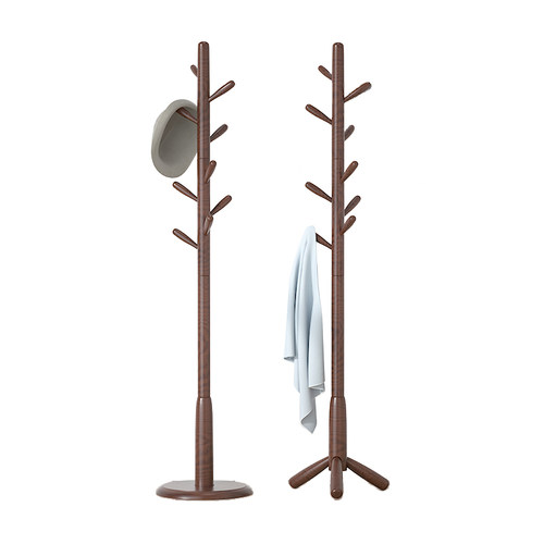 床尾晚上放衣服神器实木衣架落地卧室简易衣帽架儿童家用挂衣架 - 图3