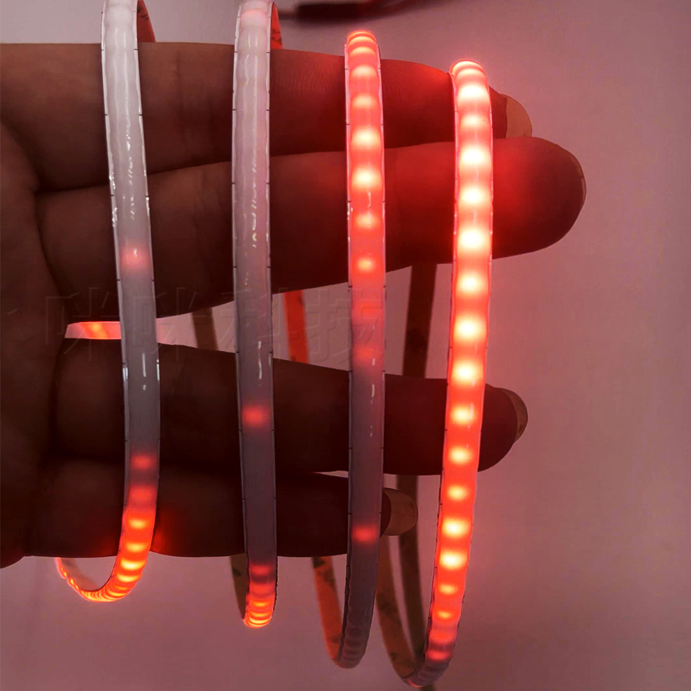 5V/12V窄版5mm跑马流水音乐COB幻彩LED灯带七彩音箱电脑氛围灯条 - 图0