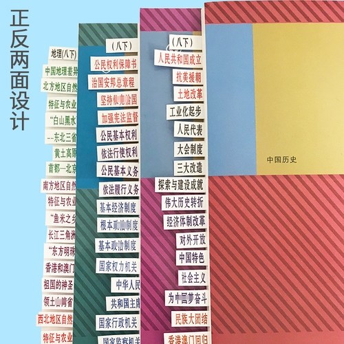 初中七八九年级开卷政史地生目录标签贴速查索引人教版提纲贴便签 - 图0