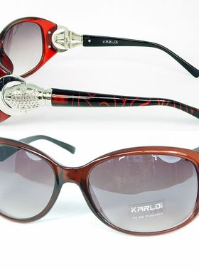 豹头墨镜红色女士太阳镜