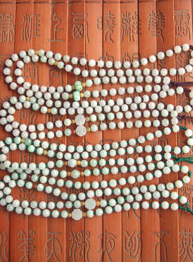 打结绳子纯天然A货翡翠珠链