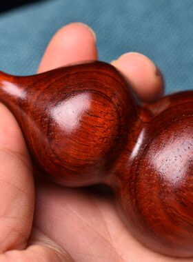 紫檀木葫芦手把件汽车后视镜挂件那女款木质文玩吊坠随身盘玩