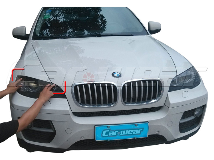 适用于BMW宝马 X6 X6M碳纤维灯眉 E71真碳纤灯眉一对装-图0