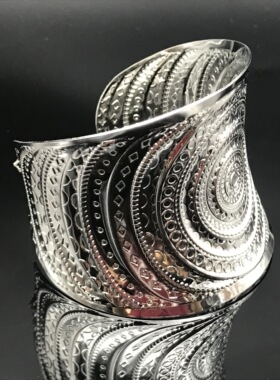 复古男女通用金属电镀欧美夸张宽