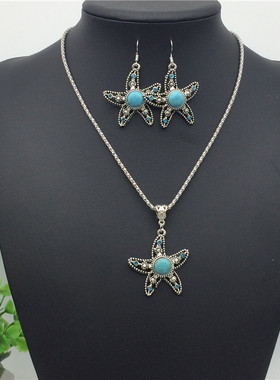 绿松石民族风海边毛衣链