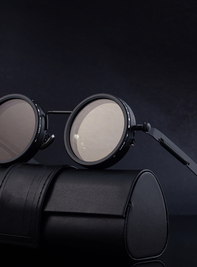 高颜值防辐射圆框男款手动调光