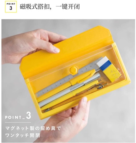 日本锦宫FLATTY透明开窗A4收纳袋a5硬质透视轻便包中资料文件袋-图2