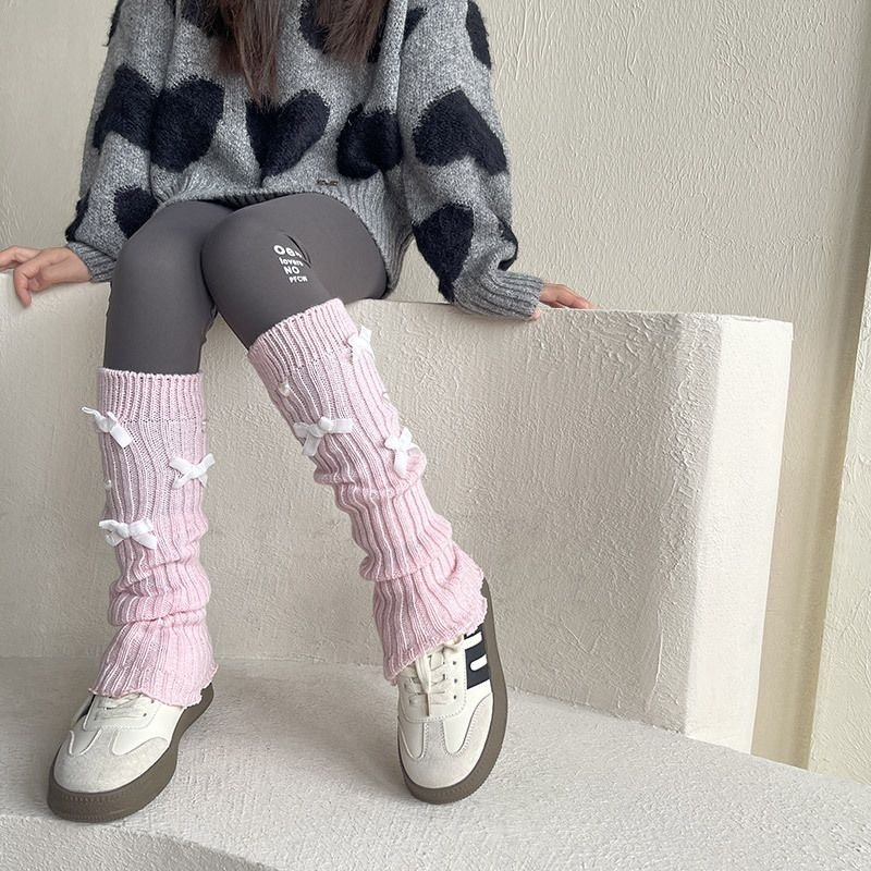 古德家秋冬新品爱心珍珠植绒蝴蝶结针织儿童学生木耳边袜套腿套,淘宝优惠券,粉丝福利购,淘宝优惠卷