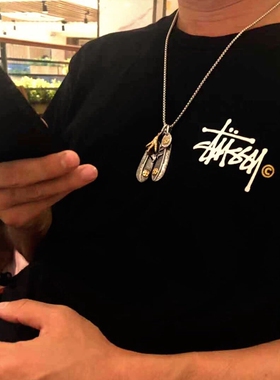 高桥羽毛项链日韩潮人复古做旧