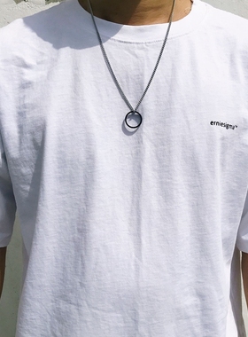 钛钢简约戒指男女吊坠不掉色