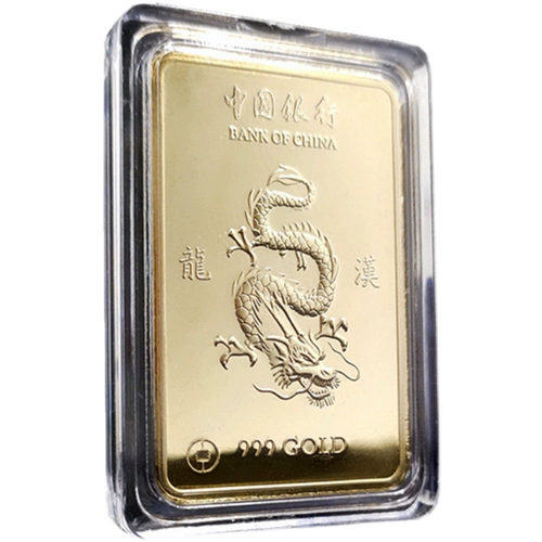 Guofeng Good Word Dragon Gold Block Коллекция иностранной валюты Gold Bar Tide China Dragon Gold Strip Мемориальная монета