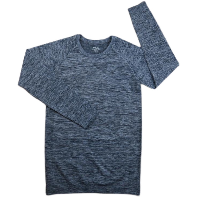 2021新款男子弹力无缝健身肌肉跑步圆领紧身衣运动长袖T - 图3