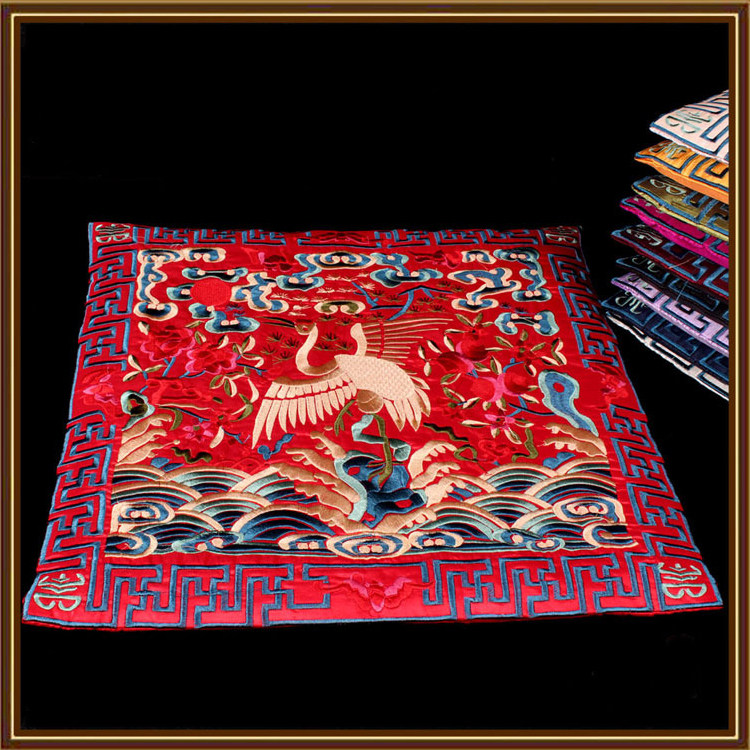 中国式民族风布艺椅垫古典绣花坐垫贵州风情整片绣鹤座垫太师椅垫,淘宝优惠券,粉丝福利购,淘宝优惠卷