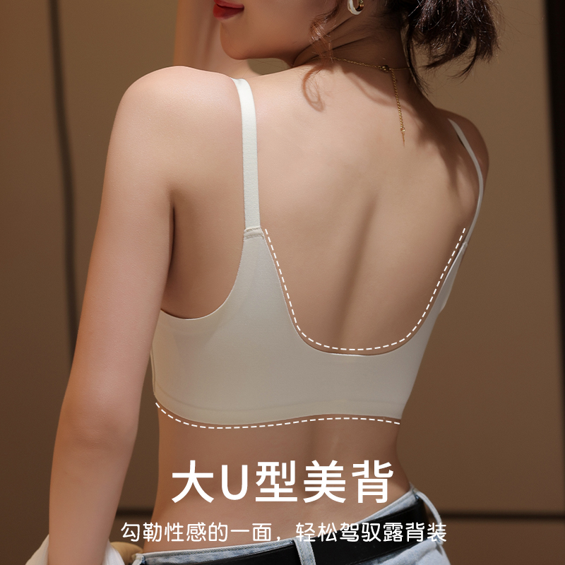 无痕内衣女小胸聚拢前扣文胸薄款夏季无钢圈防下垂收副乳性感胸罩