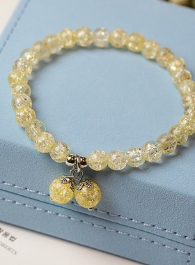 百搭甜美风单圈爆花晶多色手串