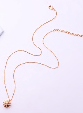 短款镀金镶锆石来自星星的你项链