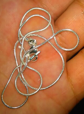 彩衣阁蛇骨链圆滑无吊坠链子镀银项链多种长度链条银色男女配链