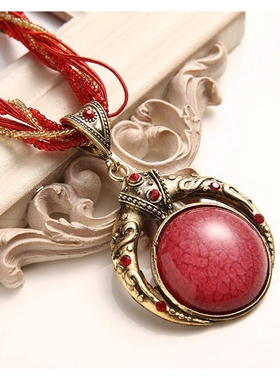 彩衣阁民族风多色复古宫廷项链