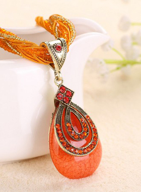 漂亮民族风短款印度多色饰品吊坠