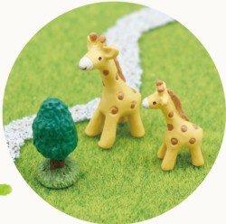 ZAKKA迷你树脂花园场景多肉装饰鱼缸造景道具可爱动物兔子长颈鹿