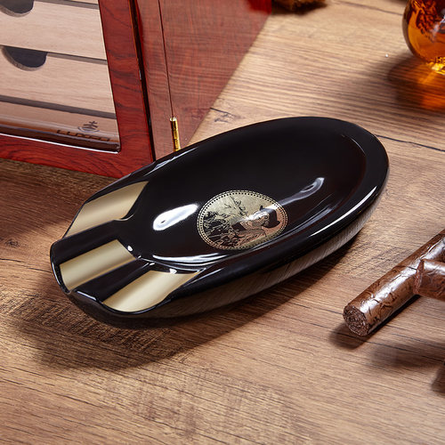 LUXFO雪茄烟灰缸大口径陶瓷超大号欧式客厅多口径专用烟槽烟灰缸 - 图1