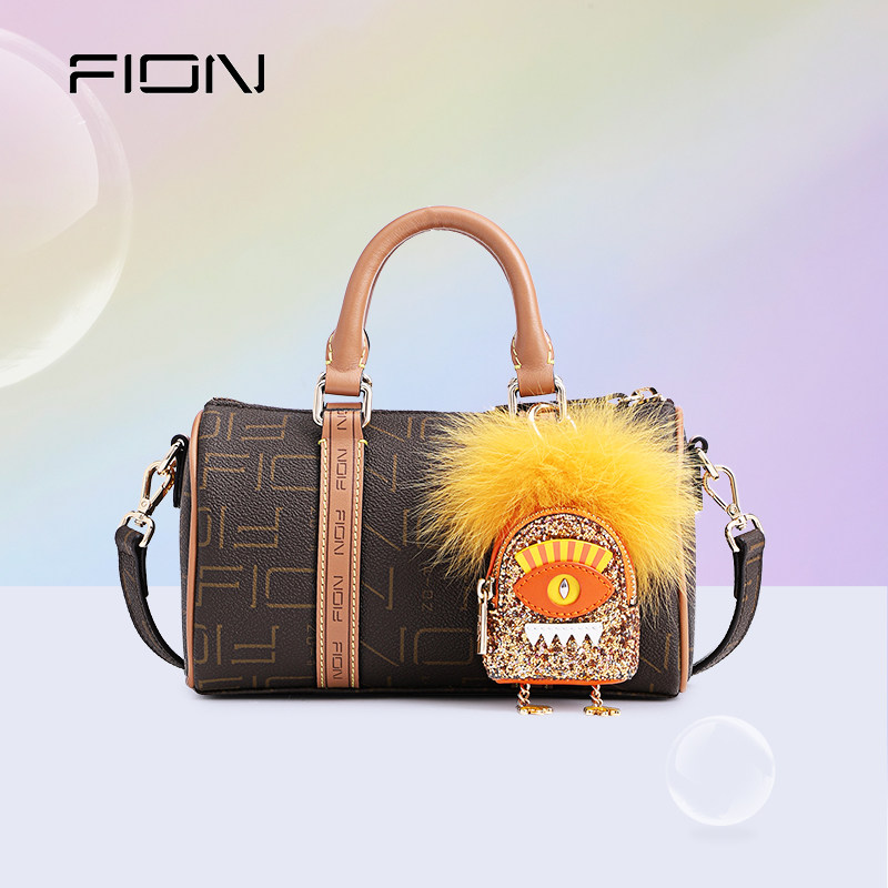 fion /菲安妮老花2022新款波士顿包 FION菲安妮女士包袋