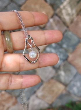 中古日本Vintage打标 akoya珍珠项链带原盒