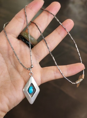 中古打标纯银竹节项链