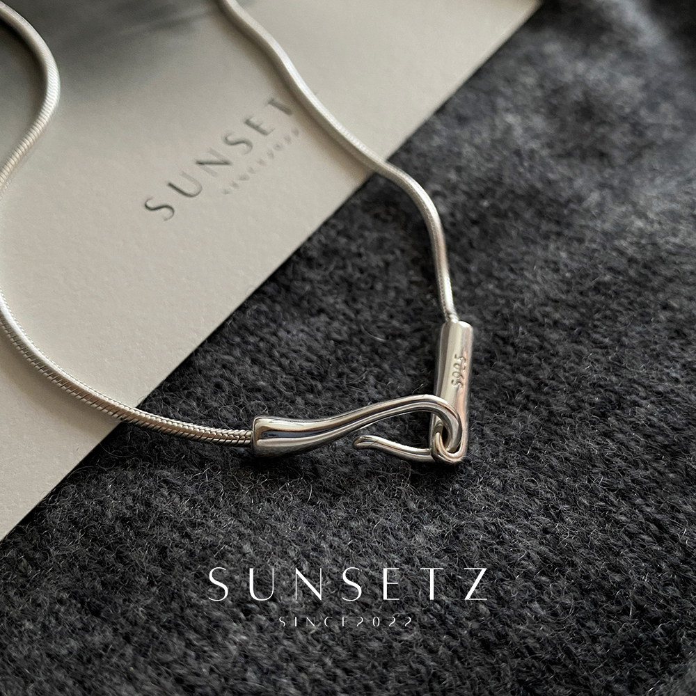 Sunsetz简约小众纯银项链重工蛇骨链情侣款无性别时尚个性毛衣链