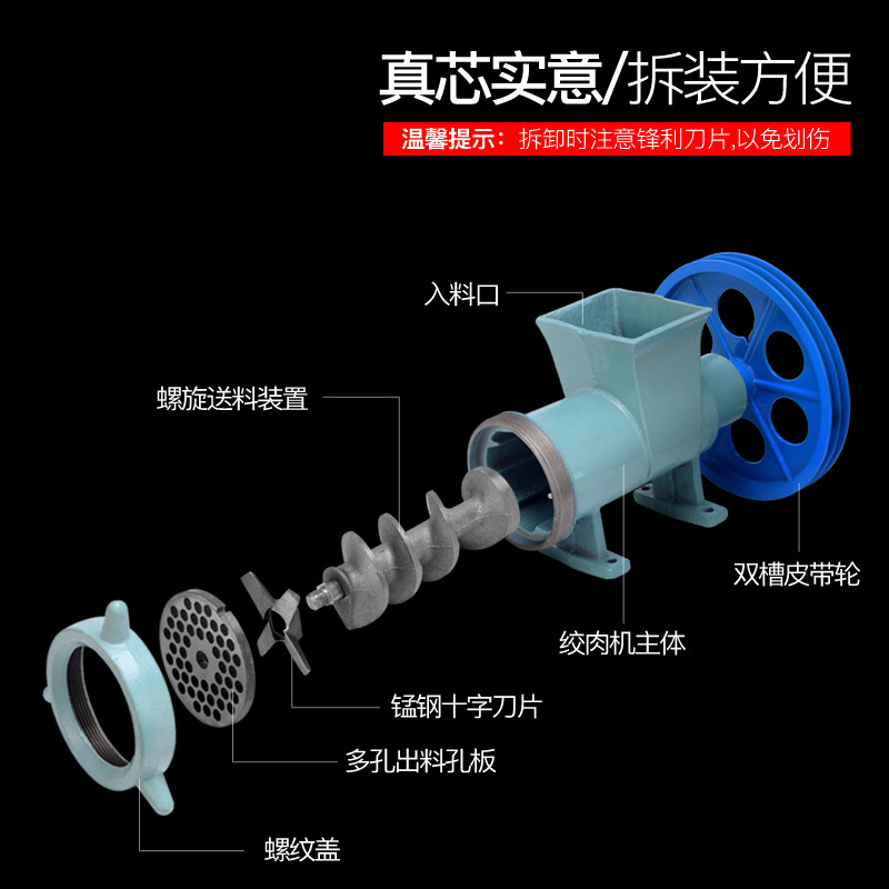 商用大型42 52 62号电动不锈钢绞肉机头碎鸡骨架家用肉类绞鱼辣椒 - 图1