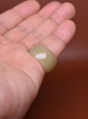 卡18若羌黄口玉戒指18码新年礼物