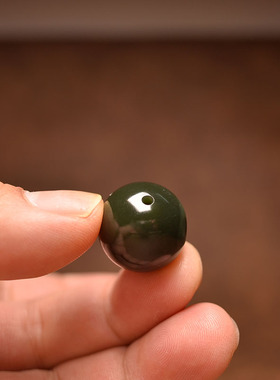 戈壁黑青籽圆珠吊坠多宝手串配珠