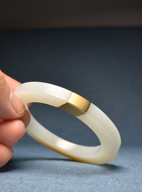 内径55且末金糖白玉工字玉手镯子