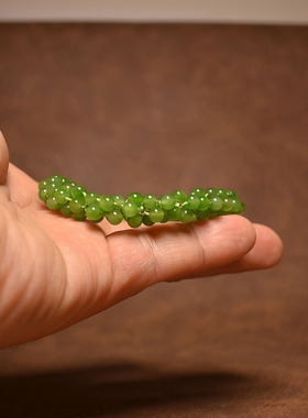 卡4和田碧玉老坑苹果绿手串手链