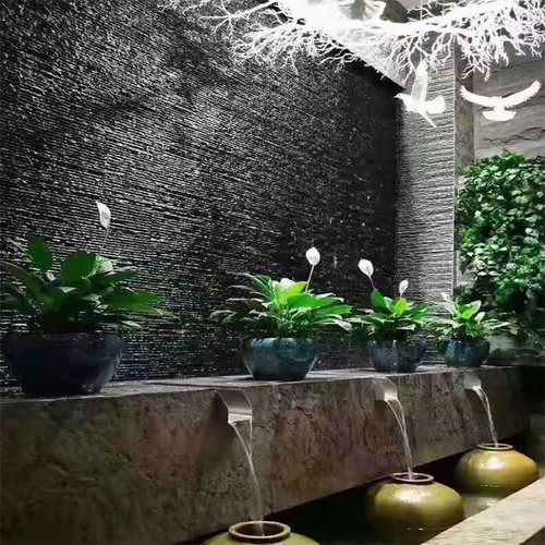 PU轻质艺术仿真流水石文化石酒店别墅背景外墙室内外庭院人造石皮 - 图2