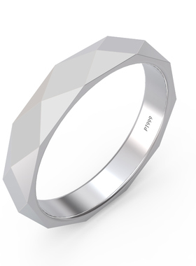 纯银戒指男女通用个性棱角刻字