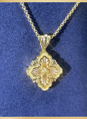 新款中号意大利歌剧Opera系列宫廷轻奢项链拉丝锁骨链四叶草珐琅