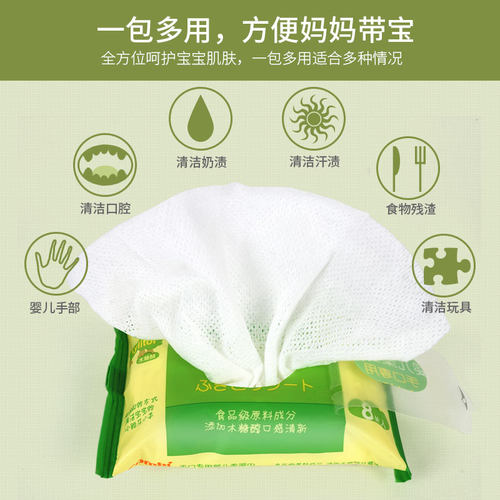 combi康贝手口湿巾婴儿宝宝湿纸巾儿童便携8片迷你48包随身装小包 - 图1