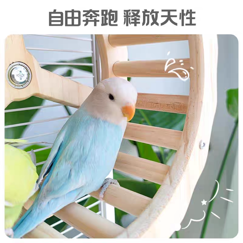 Parrot toys pirate ship swinging swings and self-relieving entertainment bird cage stand peony black phoenix monk tiger skin