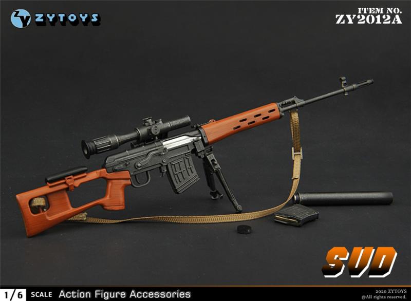 ZYTOYS1/6ZY2012A/B SVD SVDS狙击枪俄罗斯车臣毛子男女兵人模型-图1