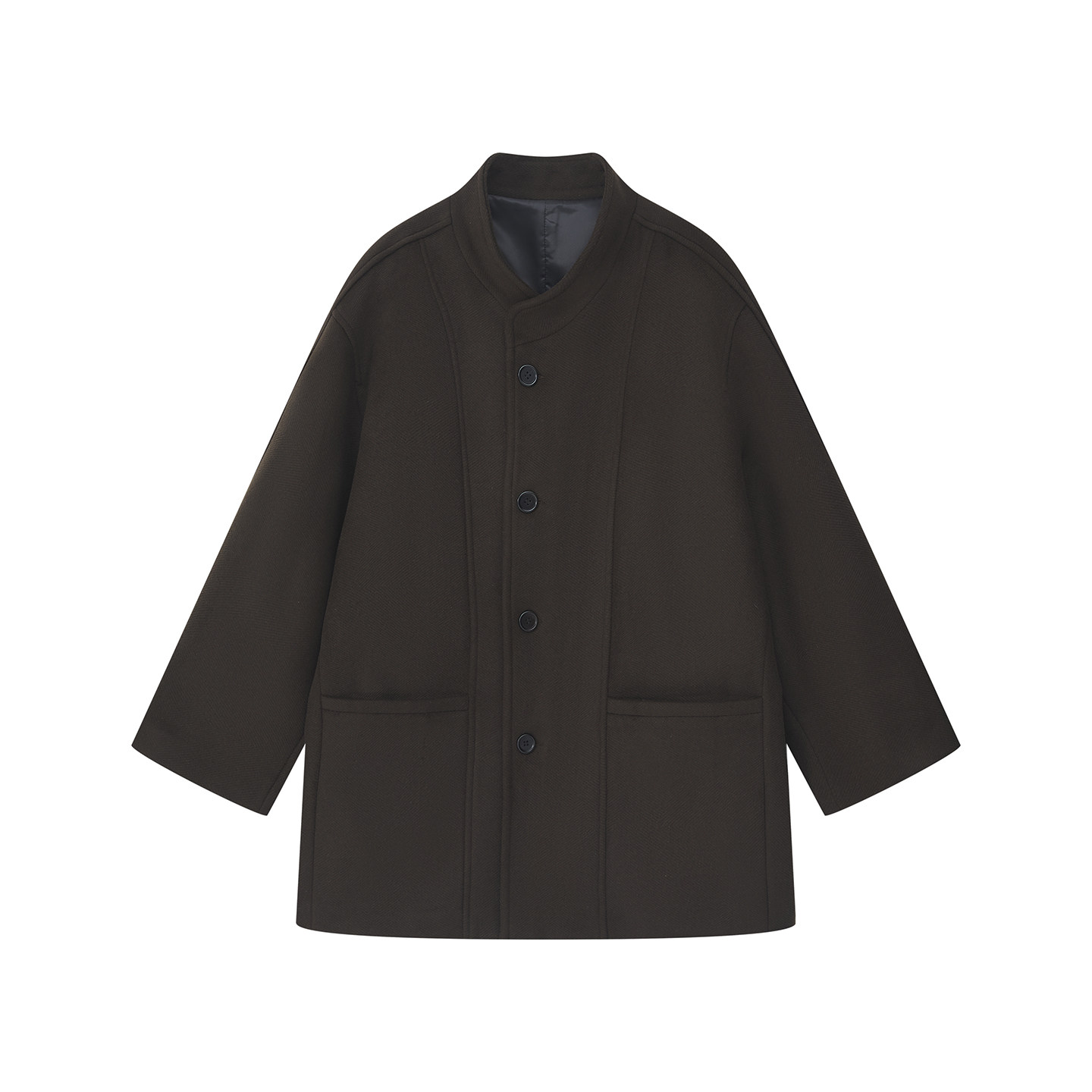 冬季复古大衣男士羊毛呢子休闲宽松日系原创设计师款黑色立领外套,淘宝优惠券,粉丝福利购,淘宝优惠卷