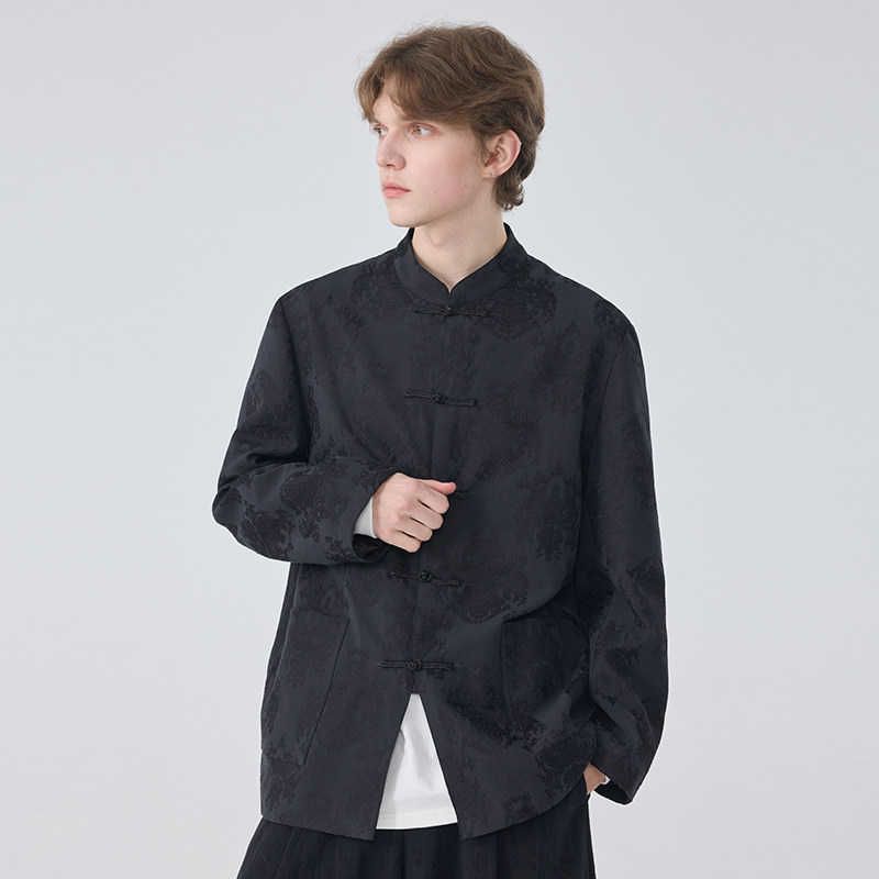 新中式男装外套民族中国风盘扣唐装立领潮流行男士复古中山装,淘宝优惠券,粉丝福利购,淘宝优惠卷