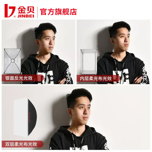 金贝DM系列长方形四角八角柔光箱便携专业摄影灯柔光罩led直播补光灯罩影棚闪光灯箱通用保荣卡口 - 图2