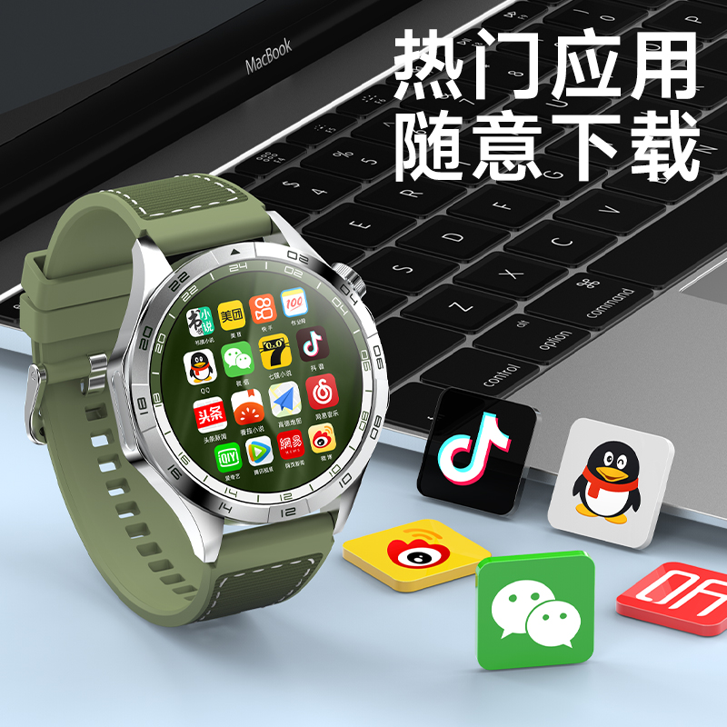 新款蜂窝版华强北Watch gt4可插卡智能手表oled全网通摄像头装app - 图1