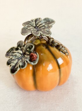 圆金瓜南瓜仿真植物陶瓷摆件石湾公仔