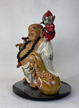 代代长寿佛笑佛陶瓷摆件石湾公仔客厅高端高档装饰品