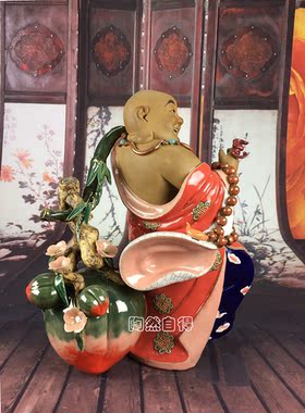 陶瓷公仔展厅收银台桌面风水摆件